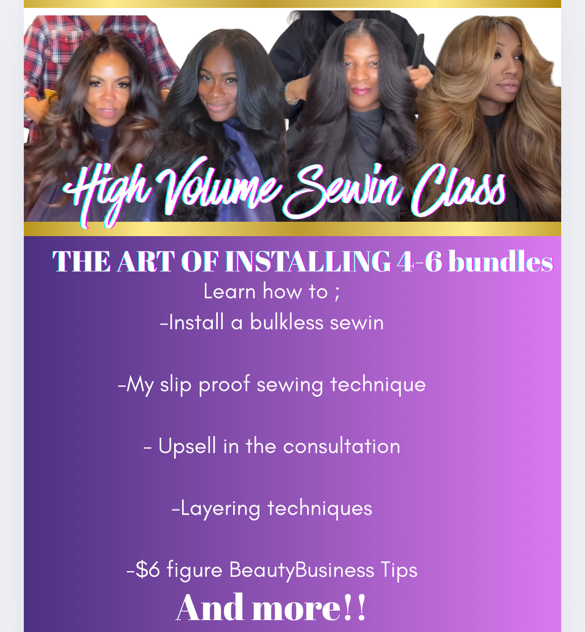 High Volume Sewin Class... LV BARBER EXPO LIVE or ZOOM